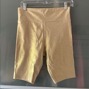 Target, gold sparkly biker shorts